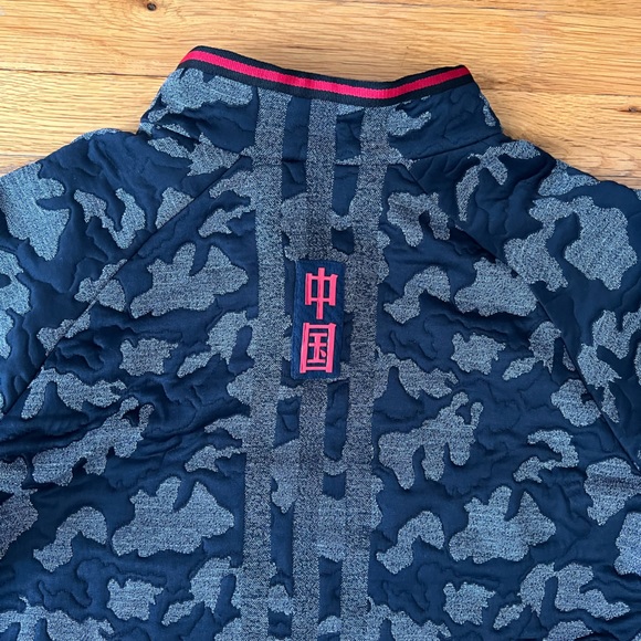 Women’s custom pull over w mandarin collar - denim detail / red accents … - Picture 2 of 7